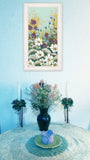 Floral Field Day White Framed Print Wall Art - FREE SHIPPING