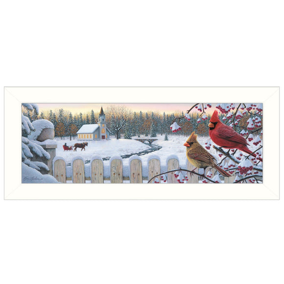 White Crimson Morning 2 White Framed Print Wall Art - FREE SHIPPING