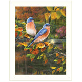 Bluebirds 2 White Framed Print Wall Art - FREE SHIPPING