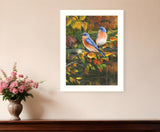 Bluebirds 2 White Framed Print Wall Art - FREE SHIPPING