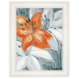 Tiger Lily in Orange 1 White Framed Print Wall Art - FREE SHIPPING