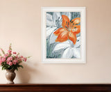Tiger Lily in Orange 1 White Framed Print Wall Art - FREE SHIPPING