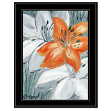 Tiger Lily in Orange 2 Black Framed Print Wall Art - FREE SHIPPING