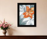 Tiger Lily in Orange 2 Black Framed Print Wall Art - FREE SHIPPING