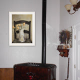 Golden Tulips 1 White Framed Print Wall Art - FREE SHIPPING