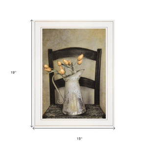 Golden Tulips 1 White Framed Print Wall Art - FREE SHIPPING