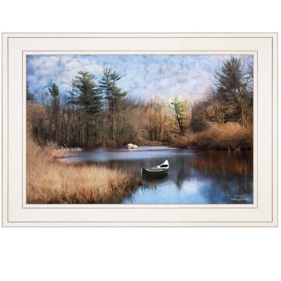 Riverside 1 White Framed Print Wall Art - FREE SHIPPING