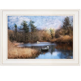 Riverside 1 White Framed Print Wall Art - FREE SHIPPING