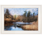 Riverside 1 White Framed Print Wall Art - FREE SHIPPING