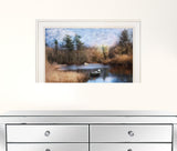 Riverside 1 White Framed Print Wall Art - FREE SHIPPING
