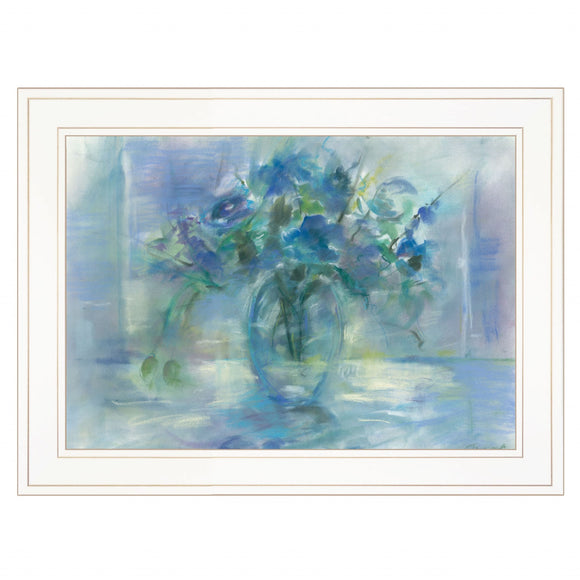 Susies Blue 2 White Framed Print Wall Art - FREE SHIPPING