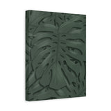 Deep Green Monstera Canvas Print – Botanical Wall Art