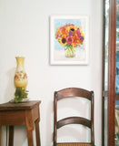Vases with Flowers 1 White Framed Print Wall Art - FREE SHIPPING