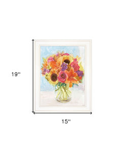 Vases with Flowers 1 White Framed Print Wall Art - FREE SHIPPING