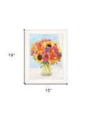 Vases with Flowers 1 White Framed Print Wall Art - FREE SHIPPING