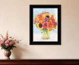 Vases with Flowers 1 Black Framed Print Wall Art - FREE SHIPPING