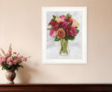Vases with Flowers II 1 White Framed Print Wall Art - FREE SHIPPING