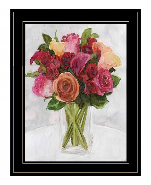 Vases with Flowers II 2 Black Framed Print Wall Art - FREE SHIPPING