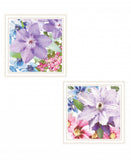 Set Of Two Clematis 1 White Framed Print Wall Art - FREE SHIPPING