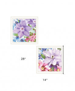Set Of Two Clematis 1 White Framed Print Wall Art - FREE SHIPPING