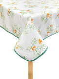 Fennco Styles Garden Floral Print Tablecloth 55" W x 55" L - Yellow Flowers Wrinkle-Free Washable Table Cover for Everyday Use, Banquets, Holidays, Indoor Outdoor Events and Special Occasions