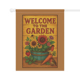 Rustic Garden Charm Banner – “Welcome to the Garden” - Floral Outdoor Decor, Gardening Gift, Butterfly Garden Sign, Home & Patio Decor