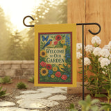 Garden Welcome Banner, Floral Garden Decor, Home Sweet Home Sign, Outdoor Flag for Garden Lovers, Welcome To Our Garden