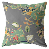 18" Green Gray Garden Indoor Outdoor Throw Pillow - FREE SHIPPING