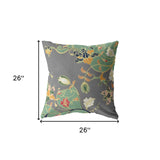18" Green Gray Garden Indoor Outdoor Throw Pillow - FREE SHIPPING