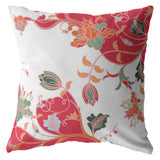 16" Red White Garden Indoor Outdoor Throw Pillow - FREE SHIPPING