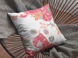 16" Red White Garden Indoor Outdoor Throw Pillow - FREE SHIPPING