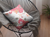 16" Red White Garden Indoor Outdoor Throw Pillow - FREE SHIPPING