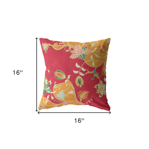 16" Orange Red Garden Indoor Outdoor Throw Pillow - FREE SHIPPING