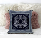 16" X 16" Gray And White Blown Seam Geometric Indoor Outdoor Throw Pillow - FREE SHIPPING