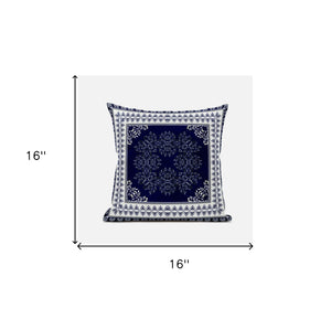 16" X 16" Muted Cream Blown Seam Geometric Indoor Outdoor Throw Pillow - FREE SHIPPING