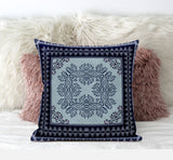16" X 16" Dark Blue And Green Blown Seam Geometric Indoor Outdoor Throw Pillow - FREE SHIPPING