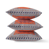 16" X 16" Red And Gray Blown Seam Geometric Indoor Outdoor Throw Pillow - FREE SHIPPING