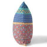 18" X 18" Blue And Orange Zippered Patchwork Indoor Outdoor Throw Pillow Cover & Insert - FREE SHIPPING