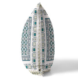 18" X 18" White And Green Zippered Floral Indoor Outdoor Throw Pillow - FREE SHIPPING