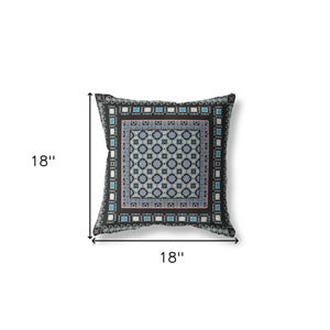 Decorative pillow with a geometric pattern on a white background