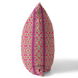18" X 18" Pink And Green Zippered Geometric Indoor Outdoor Throw Pillow - FREE SHIPPING