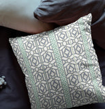 16" X 16" White And Gray Zippered Geometric Indoor Outdoor Throw Pillow - FREE SHIPPING