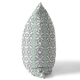 16" X 16" White And Gray Zippered Geometric Indoor Outdoor Throw Pillow - FREE SHIPPING