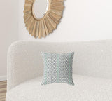 16" X 16" White And Gray Zippered Geometric Indoor Outdoor Throw Pillow - FREE SHIPPING