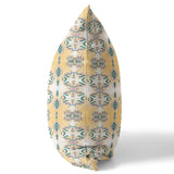16" X 16" White And Yellow Zippered Geometric Indoor Outdoor Throw Pillow - FREE SHIPPING