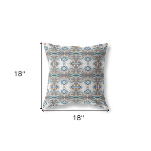 Decorative pillow with geometric pattern on a white background