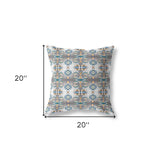 18" X 18" Off White And Brown Zippered Geometric Indoor Outdoor Throw Pillow - FREE SHIPPING