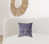 16" X 16" Blue And Pink Zippered Geometric Indoor Outdoor Throw Pillow - FREE SHIPPING