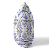 16" X 16" White And Blue Zippered Geometric Indoor Outdoor Throw Pillow - FREE SHIPPING