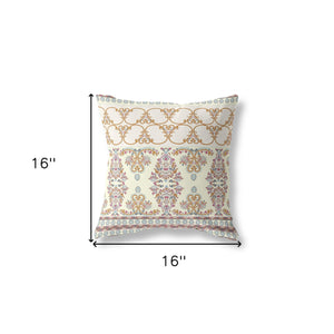 Decorative pillow with intricate paisley pattern on a white background